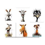 Kit couture créatif : LOT 6 PANNEAUX TISSUS  :  09 FUN ANIMAUX