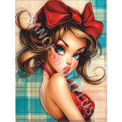 Panneau simili 13x20 cm : Femme girly : modéle 48