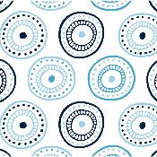 Toile à sac  50cmx157cm :TS51- Cercle bleu et noir