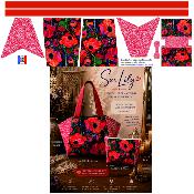 Panneau prêt à coudre sac LILY : modèle COQUELICOTS 