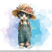 panneau simili  : modèle 2267-ANIMAL-CHAT FERMIER