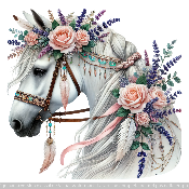 panneau simili  : modèle 2288-ANIMAL-CHEVAL BLANC