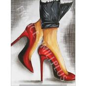 Panneau simili 13x20 cm : Chaussure rouge : modéle 3