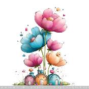 panneau simili  : modèle 2280- FLEURS MINIMALISTE 