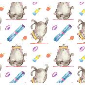 Toile à sac  50cmx157cm :TS67- Chat sportif avec tapis