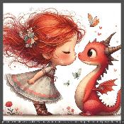 panneau simili FILLE ET DRAGON : modèle 2125