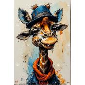 Panneau tissu pour TORCHON : GIRAFE 