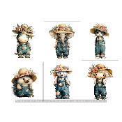 Kit couture créatif : LOT 6 PANNEAUX TISSUS  : modèle 02 Animaux 