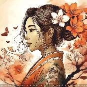 panneau similI  FEMME ASIE : modèle 2203