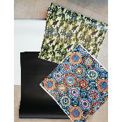 lot 3 COUPONS SIMILI 30X140CM :noir+militaire+blanc+cercle bleu