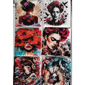 lot 6 panneaux simili 20x20cm : lot manga
