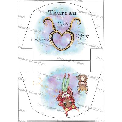 panneau zodiac  POCHETTE RONDE : modèle TAUREAU