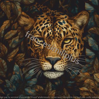 panneau  lion léopard numéro 1658