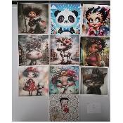 lot 10 panneaux simili 15x15cm : lot 9