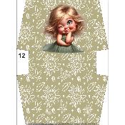 Panneau pour MINI POCHETTE : modèle 12- FILLETTE CLIN D'OEIL