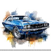 panneau simili VOITURE MUSTANG BLEU: modèle 2149A
