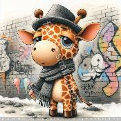 panneau similI  GIRAFE GRAFITI : modèle 2199