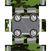  prêt à coudre trousse véhicule : modéle militaire vert
