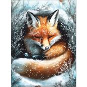 Panneau simili 13x20 cm : Renard en hiver : modéle 33