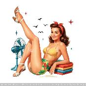 panneau simili FEMME PIN UP BRUNE: modèle 2153