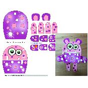Kit couture créatif : DOUDOU mange soucis (ROSE-VIOLET) : modèle 02