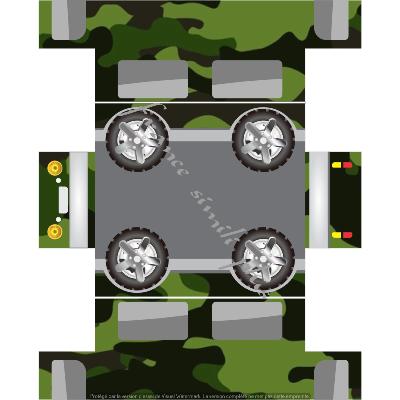  prêt à coudre trousse véhicule : modéle militaire vert