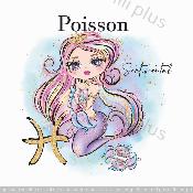 panneau signe du zodiac : modéle POISSON FILLE