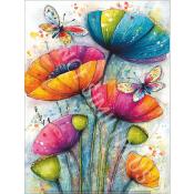 Panneau simili 13x20 cm : Fleurs en couleur : modéle 18