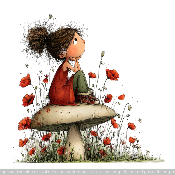 panneau simili  : modèle 2289-FEMME-FILLETTE CHAMPIGNON