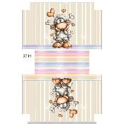 Panneau simili pour TROUSSE DE TOILETTE :modéle 2342 :mouton avec coeur