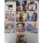 lot 10 panneaux simili 15x15cm : lot 4