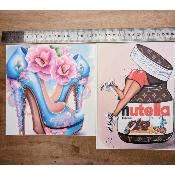 lot 2 panneaux simili ! chaussure + nutella