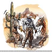 panneau  COW-BOY homme cheval :modèle  1679C