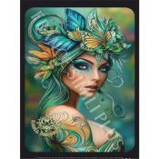 Panneau simili 13x20 cm : Femme ton vert : modéle 31