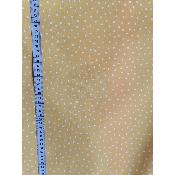 Tissus Malin : 100% coton:pois blanc sur fond moutarder: prix pour 1m
