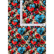 Simili cuir 10cmx140cm : modèle COEUR FLORAL: SM32