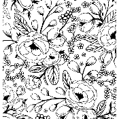Toile à sac  50cmx157cm : modèle  : TS20- Dessin de fleurs