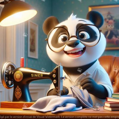 panneau simili PANDA FUN COUTURE : modèle 2139