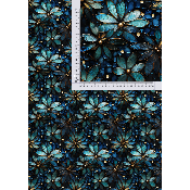 Simili cuir 10cmx140cm : modèle FLORAL 3D : SM100