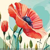 panneau similI  COQUELICOT : modèle 2188