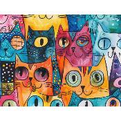 Toile à sac  50cmx157cm :TS55- Chats fun en couleurs