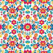 Toile à sac  50cmx157cm :TS76- Fleurs mexicaine 