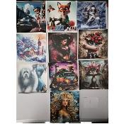 lot 10 panneaux simili 15x15cm : lot 8