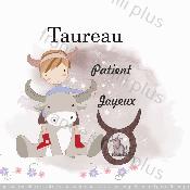 panneau signe du zodiac : modéle TAUREAU GARCON