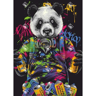 panneau animeau panda ados simili 20x30cm: modele 108