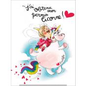Panneau simili 13x20 cm :Permis Licorne : modéle 2