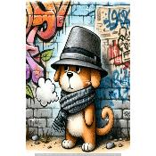 Panneau tissu pour TORCHON : CHIEN1