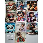 lot 10 panneaux simili 15x15cm : lot 16