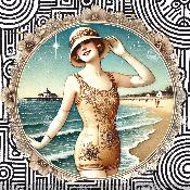 panneau simili  : modèle 2303-FEMME-RETRO