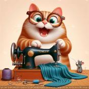 panneau simili CHAT FUN COUTURE : modèle 2143